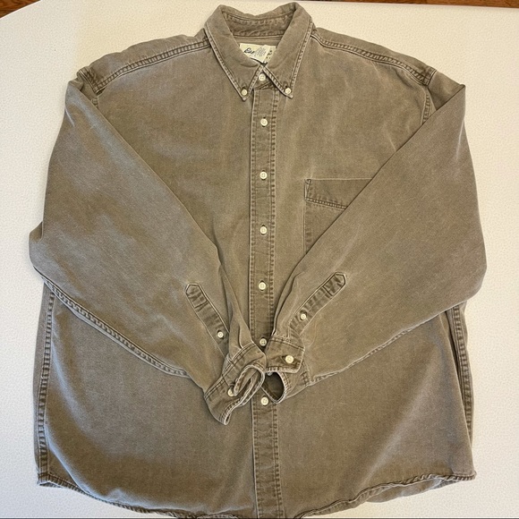 Eddie Bauer Weathered Denim Button Down Shirt- XL. - Picture 11 of 13